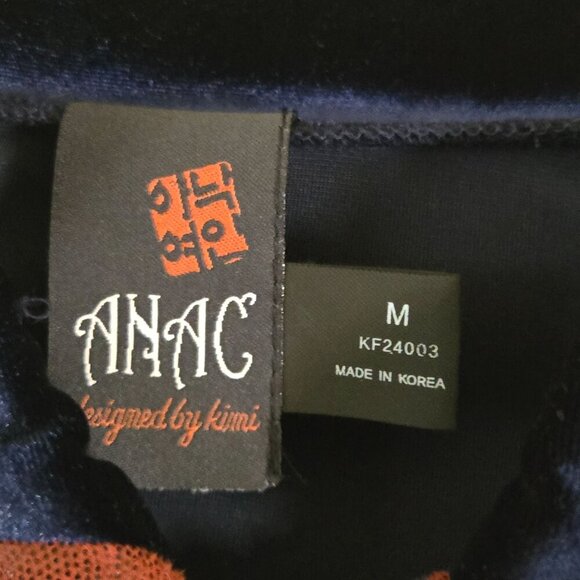 Anac Mixed Media Art To Wear Full Zip velvet Burnout Jacket Mock Neck Size M - Picture 5 of 6